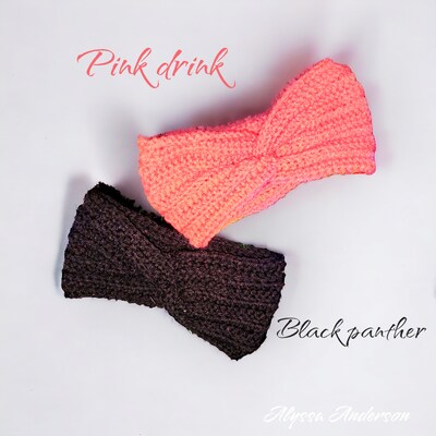 Handmade crochet blank and pink twisted ear Warner - image1